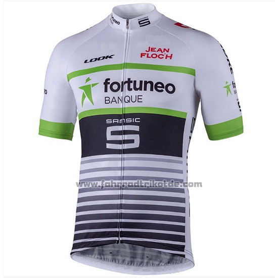 2018 Fahrradbekleidung Fortuneo Samsic Wei Trikot Kurzarm und Tragerhose